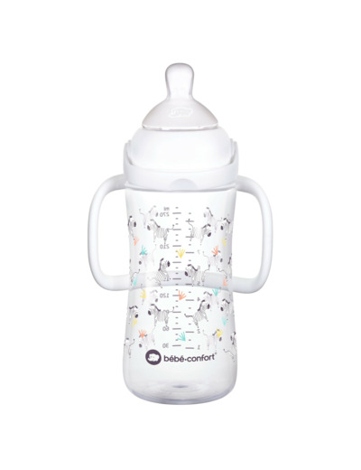 Biberon Emotion Physio avec poignées 270ml Blanc