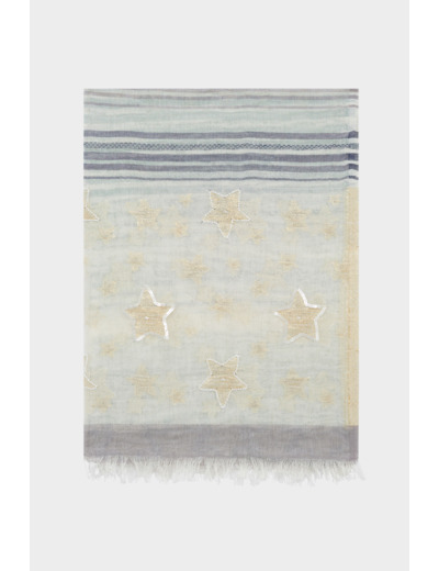 Foulard à étoiles en coton et lurex - ODRIA