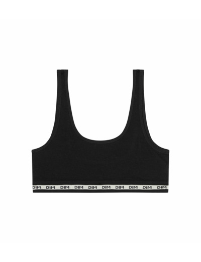 Brassière fille en tissu côtelé Noir Dim Icons