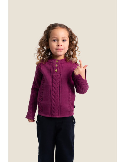 Pull fille col rond Alizé