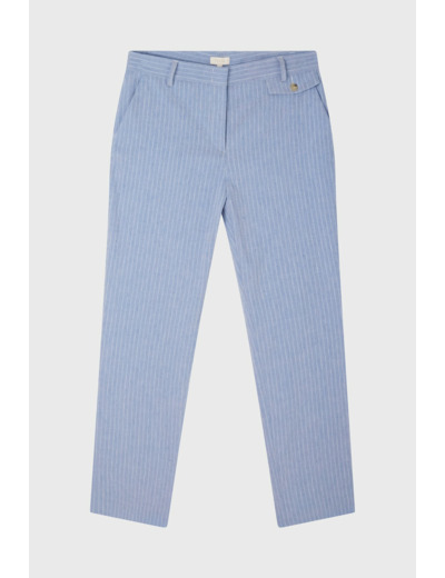 Pantalon rayé en lin mélangé - JILL