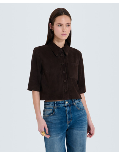 Chemise courte chocolat