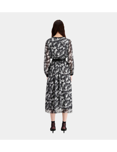Robe Longue Imprimée Avec Boutonnage