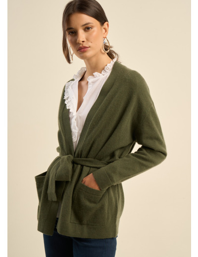 Cardigan en cachemire à ceinture