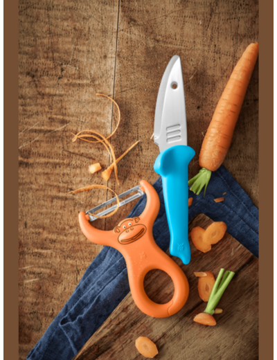 Ensemble de cuisine pour enfants éplucheur de légumes et couteau 2 pièces