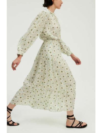 Robe longue imprimé pivoines - PERPETUA