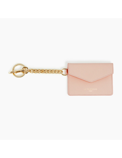 Porte cartes avec mousqueton Emilie en cuir monogramme