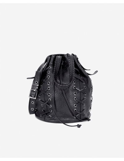 Sac seau héritage en cuir black