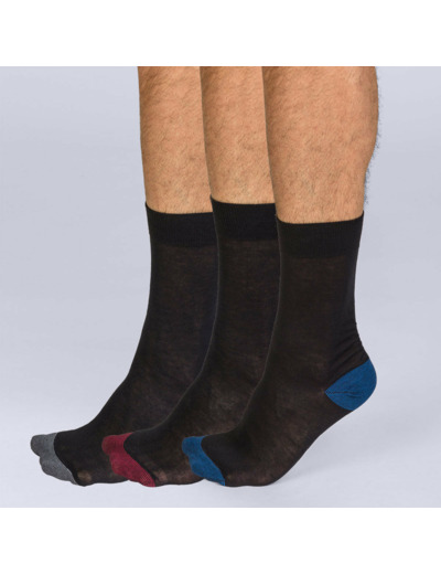 Lot de 3 mi-chaussettes Mix and Match Homme Coton Style