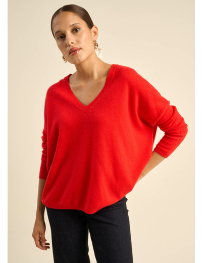 Pull en 100% cachemire à Col V