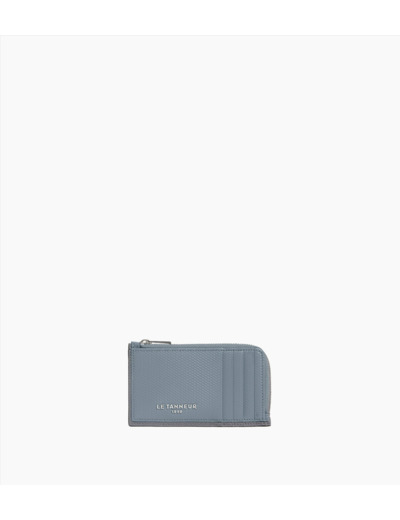 Porte carte large zippé Emile en cuir signature T