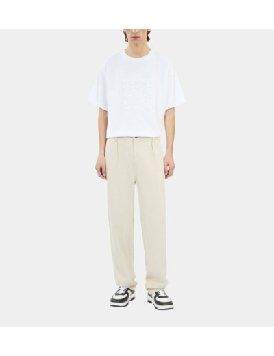 T-shirt blanc avec broderie logo white