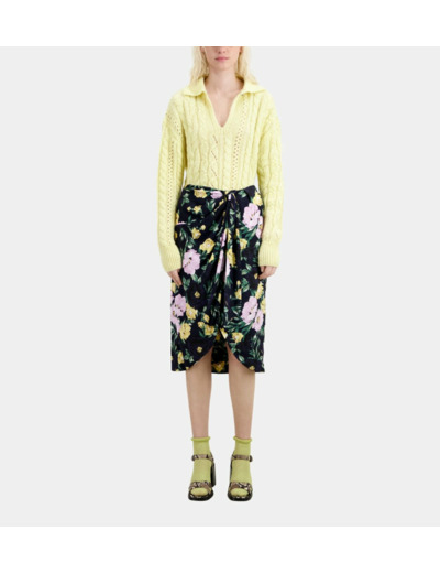 Jupe Midi Nouee light pink / dark navy