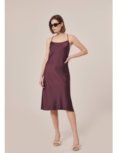 Robe Reane Chocolat en Polyester