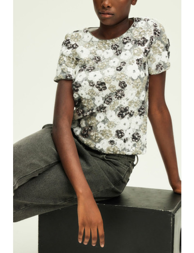 Top à fleurs en sequins - BENITA