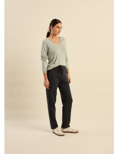 Pantalon de jogging droit avec bande lurex