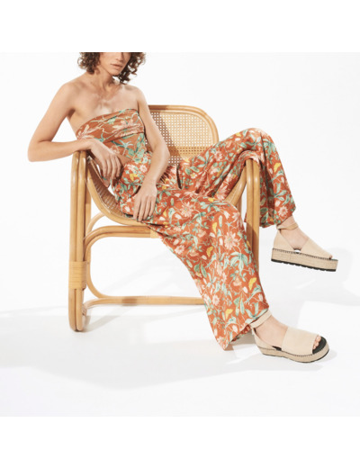 Pantalon large caramel