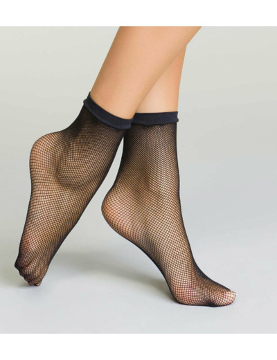Socquettes noires en résille pour femme Style