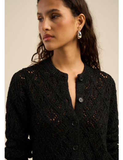 Gilet ajouré chic avec détails lurex