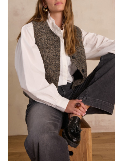 Gilet sans manches PHARELL en laine tweed