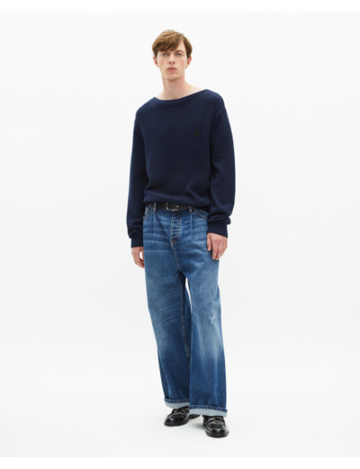 Pull col bateau marine bleu