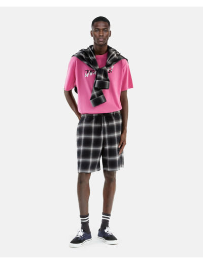 Short a carreaux black grey white