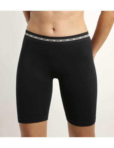 Cycliste femme en modal polyamide côtelée Noir Dim Icons Seamless
