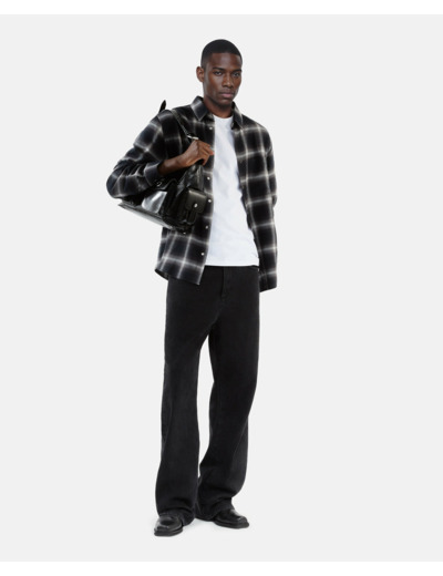 Chemise manches longues a carreaux black grey white