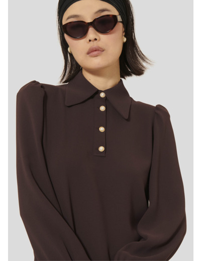 Top Tonio Chocolat en Polyester