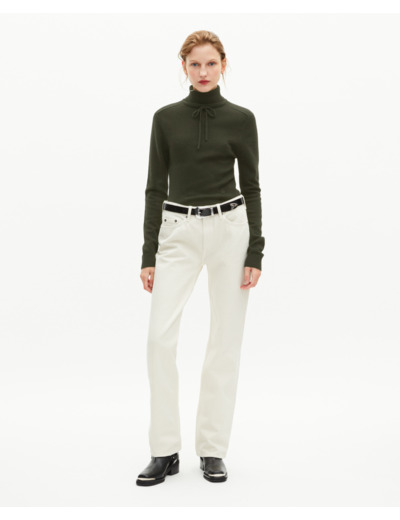 Pull col roulé en cachemire kaki kaki