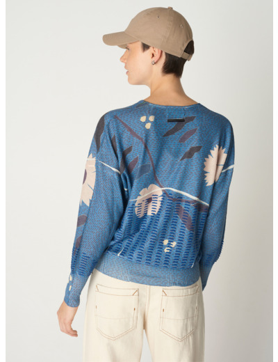 Pull fleur fleur de jean