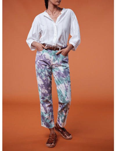 Jean tie & dye parme multicolore