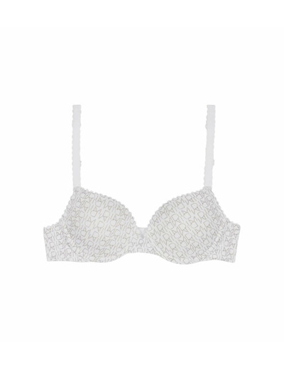 Soutien-gorge fille à armatures blanc imprimé logo Dim Touch