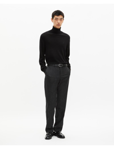 Pantalon de costume droit à fines rayures gris foncé grey