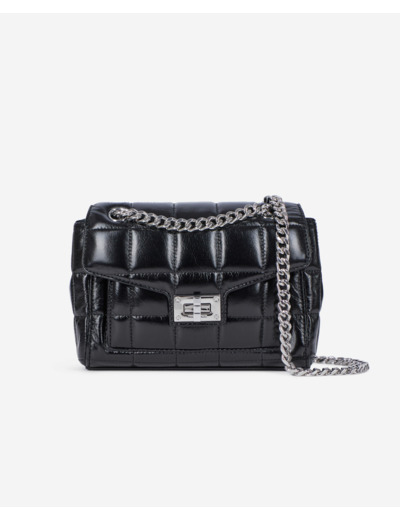Sac en cuir matelassé noir black