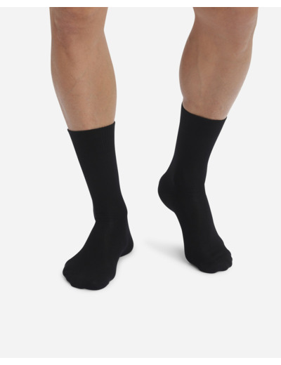 Lot de 2 paires de chaussettes noires Homme - Bambou