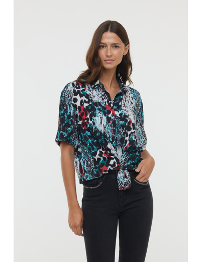 Chemise loose manches courtes allover  «Animal»