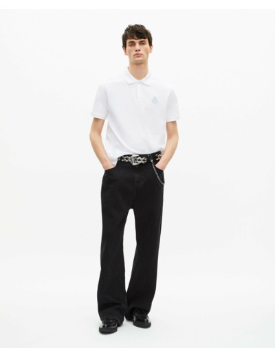 Polo manches courtes avec broderie blason white