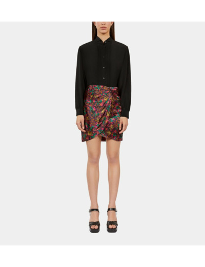 Chemise A Manches Longues Detail Plisse black