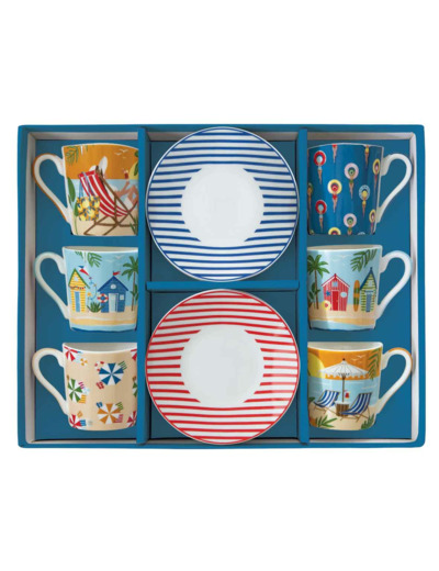A LA PLAGE Coffret 6 pt à café