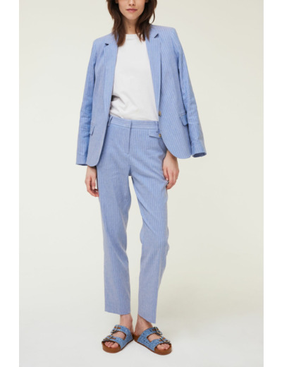 Pantalon rayé en lin mélangé - JILL