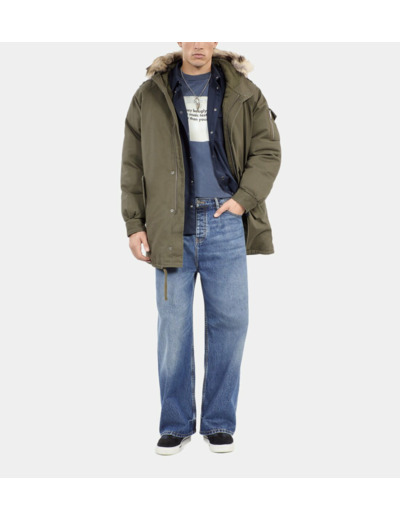 Parka à capuche kaki kaki