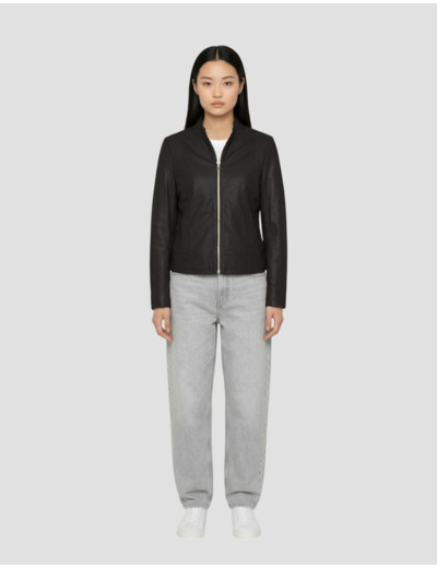 Blouson ajouré, cuir d’agneau