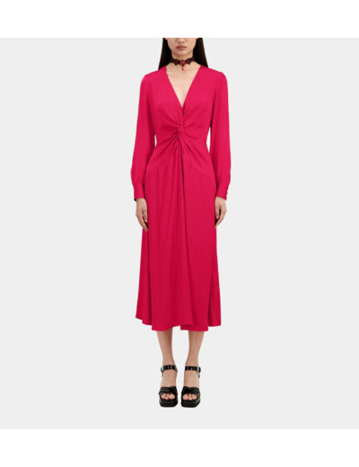 Robe Longue Nouee Manhce Longue cherry