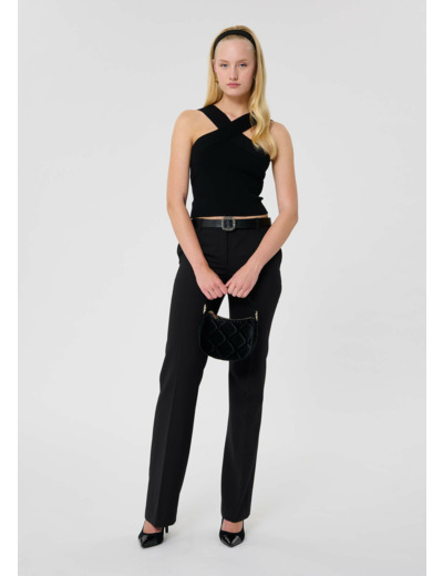 Pantalon Poupee Noir en Polyester Recyclé