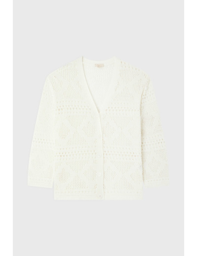Gilet col V en crochet - LYSIA