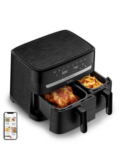 Air Fryer - Easy Fry Dual 7 programmes, 8.3 L Deux tiroirs Noir