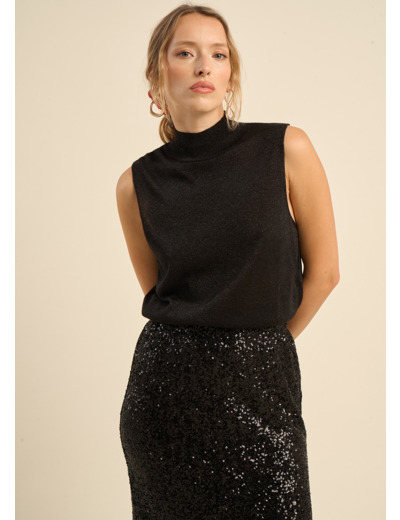 Pull à col montant sans manches