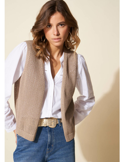 Gilet à grosses mailles