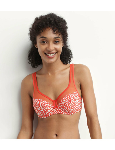 Soutien-gorge emboitant avec armatures Rouge à fleurs Generous Dim